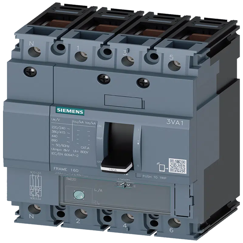 Disjuntor 3P+N 160A 36KA 400V 3VA1116-4GE46-0AA0