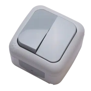 Interruptor Duplo Estanque Cinzento PALMYE Ref.90555502
