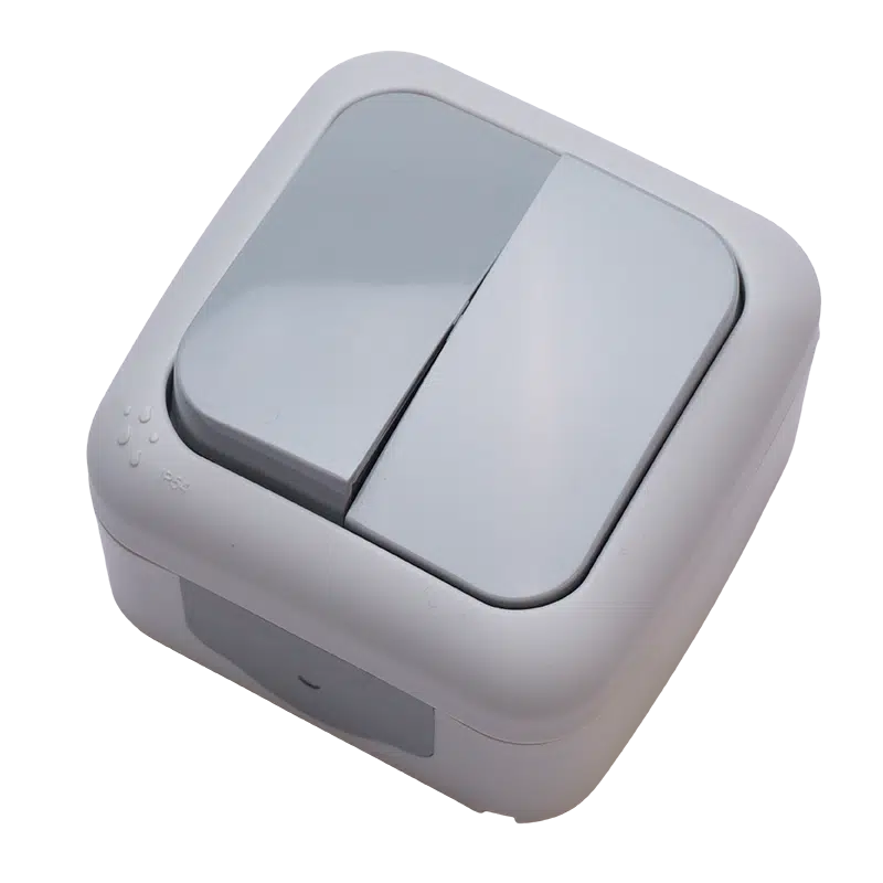Interruptor Duplo Estanque Cinzento PALMYE Ref.90555502