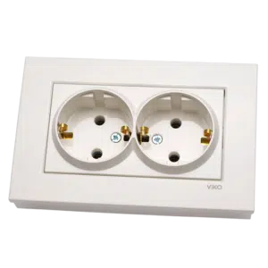 Tomada Shuko Dupla Branca KARRE Ref. 90960056