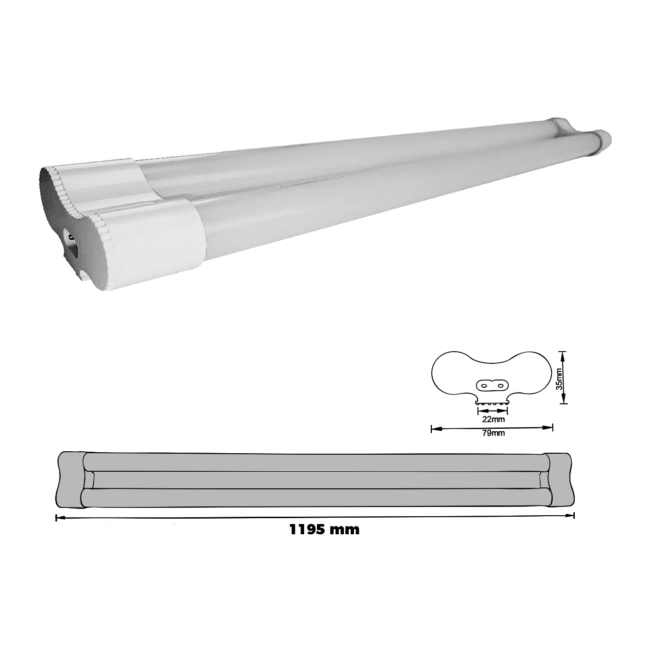 Painel Led Longa 2X18W 6500K 230V Ref. 2310300 - Image 2