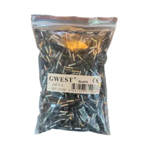 Ponteira Isolada 1.5mm² Preta (Saco 100UN)