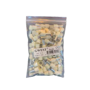 Ponteira isolada 16mm² Branca (Saco 100UN)