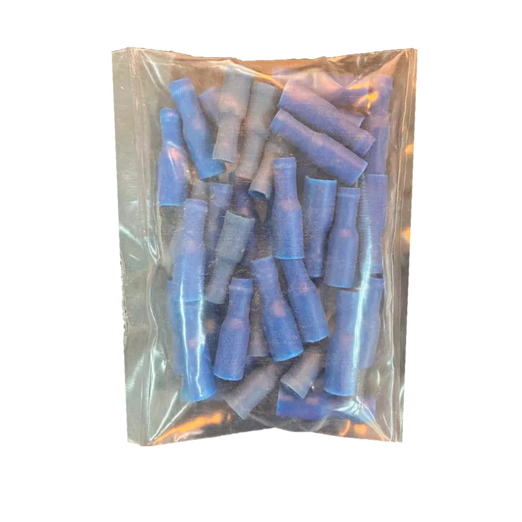 Terminal Cilíndrico Azul Fêmea  4mm 20UN