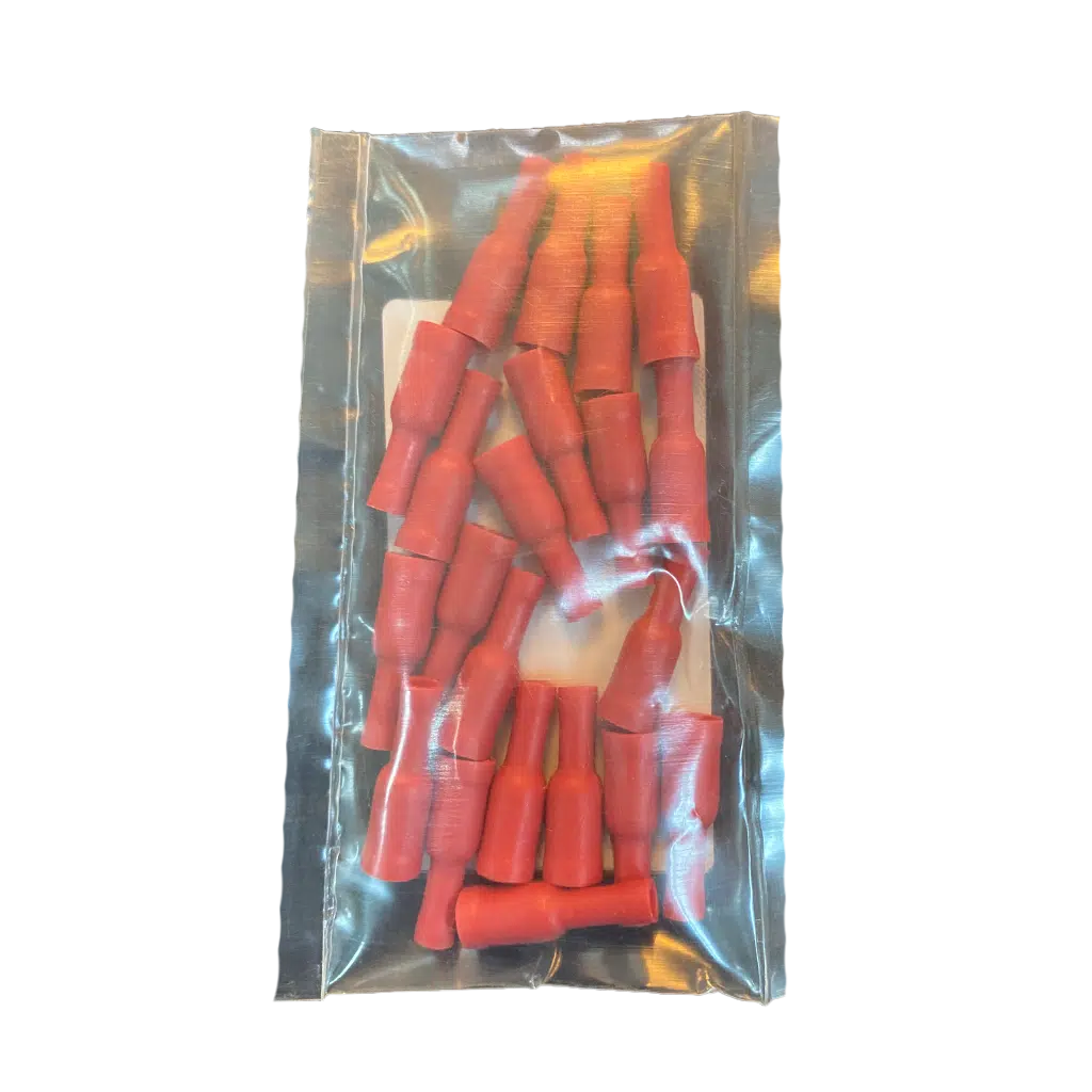 Terminal Cilíndrico Vermelho Fêmea  4mm 20UN