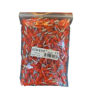 Ponteira Isolada 4mm² Laranja (Saco 100UN)