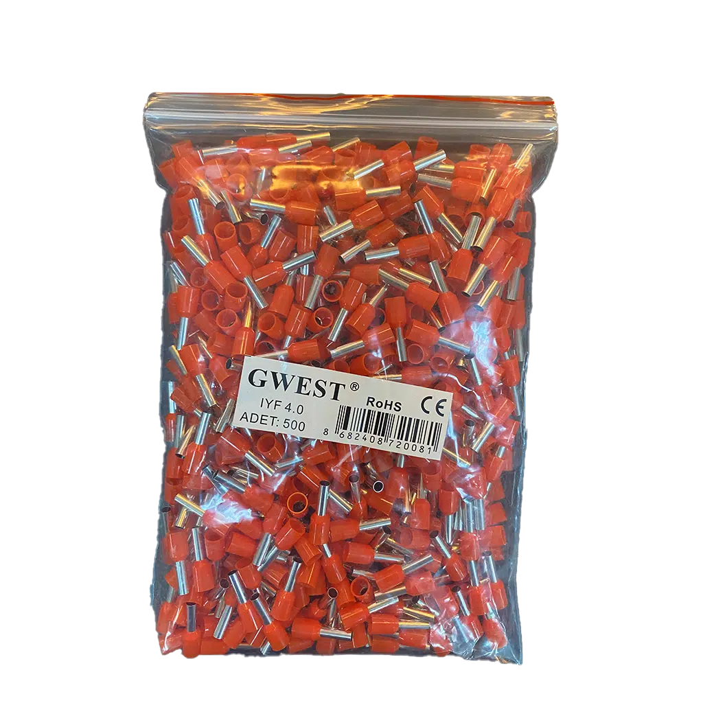 Ponteira Isolada 4mm² Laranja (Saco 100UN)