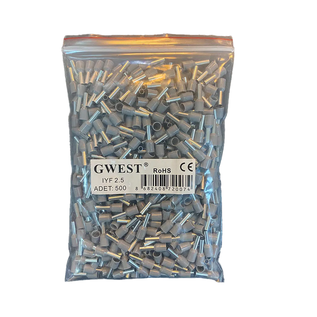 Ponteira Isolada 2.5mm² Cinza (Saco 100UN)