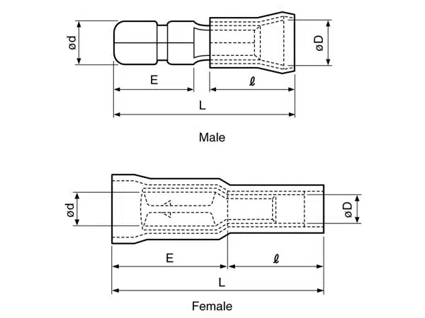 Terminal Cilíndrico Azul Fêmea  4mm 20UN - Image 3
