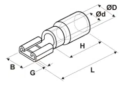 Terminal Faston Fêmea Azul 6.3mm 20 UN - Image 3