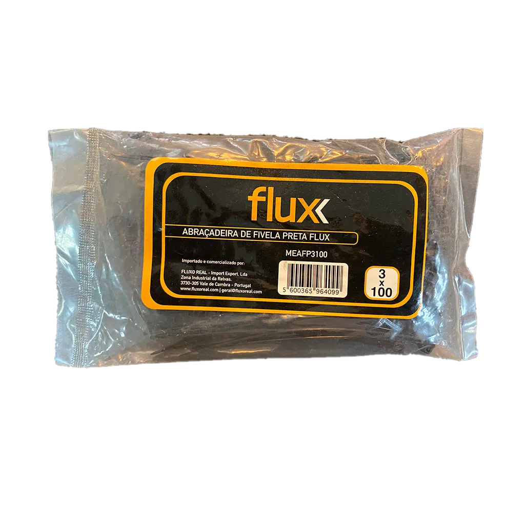 Abraçadeira de Fivela Preta 3X100mm (100Un)