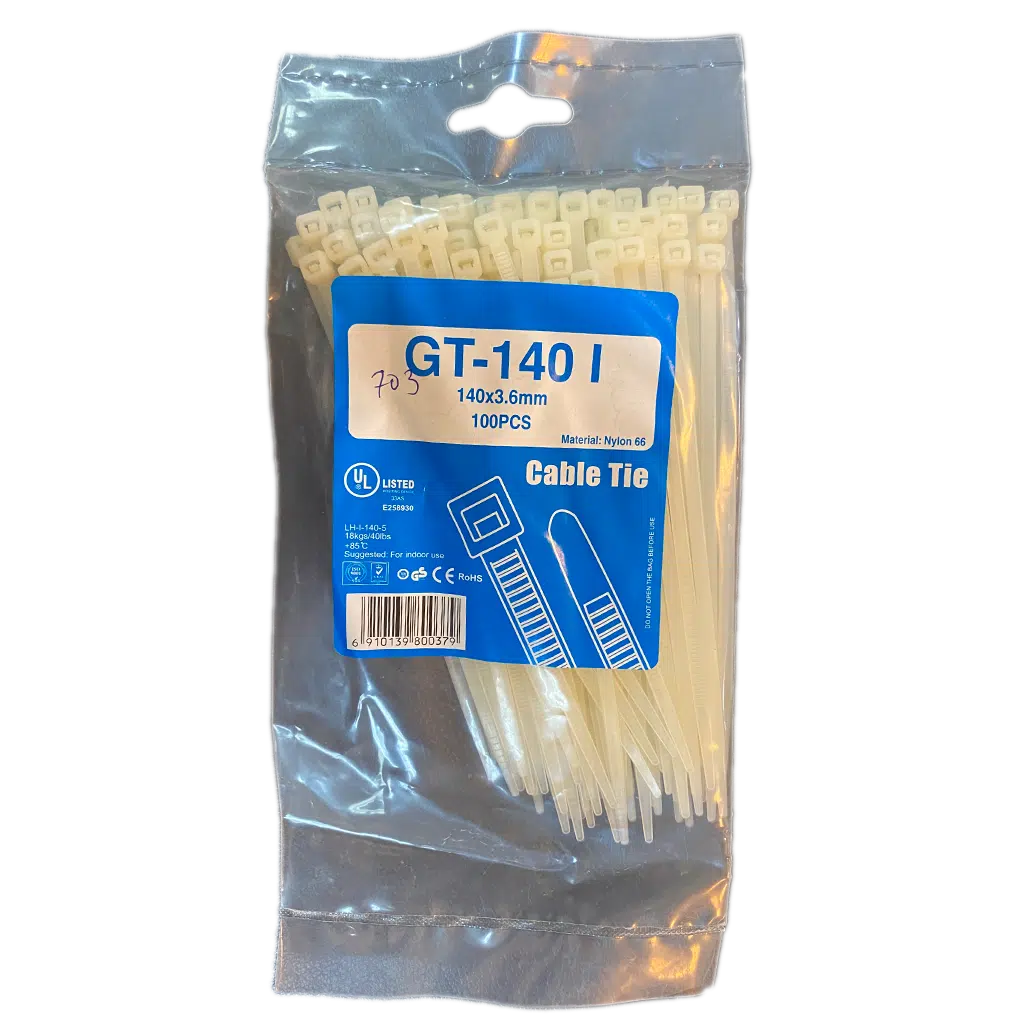 Abraçadeira de Fivela Preta 3.6X140mm (100Un)