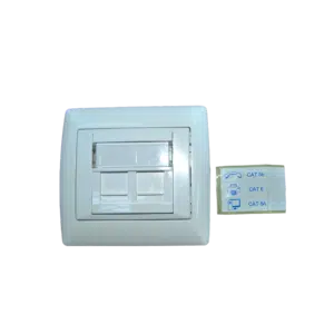 Tomada RJ45 70442 Branca 2 Saídas com Espelho sem Conector