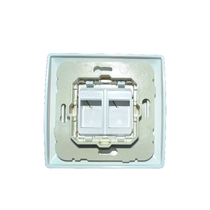 Tomada RJ45 70442 Branca 2 Saídas com Espelho sem Conector - Image 2