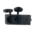 Régua com 2 Tomadas Schuko 2P+T IP44 Pretas 2KMP