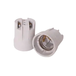 Suporte Lâmpada E27 Porcelana Simples com Suporte Metálico 7320030
