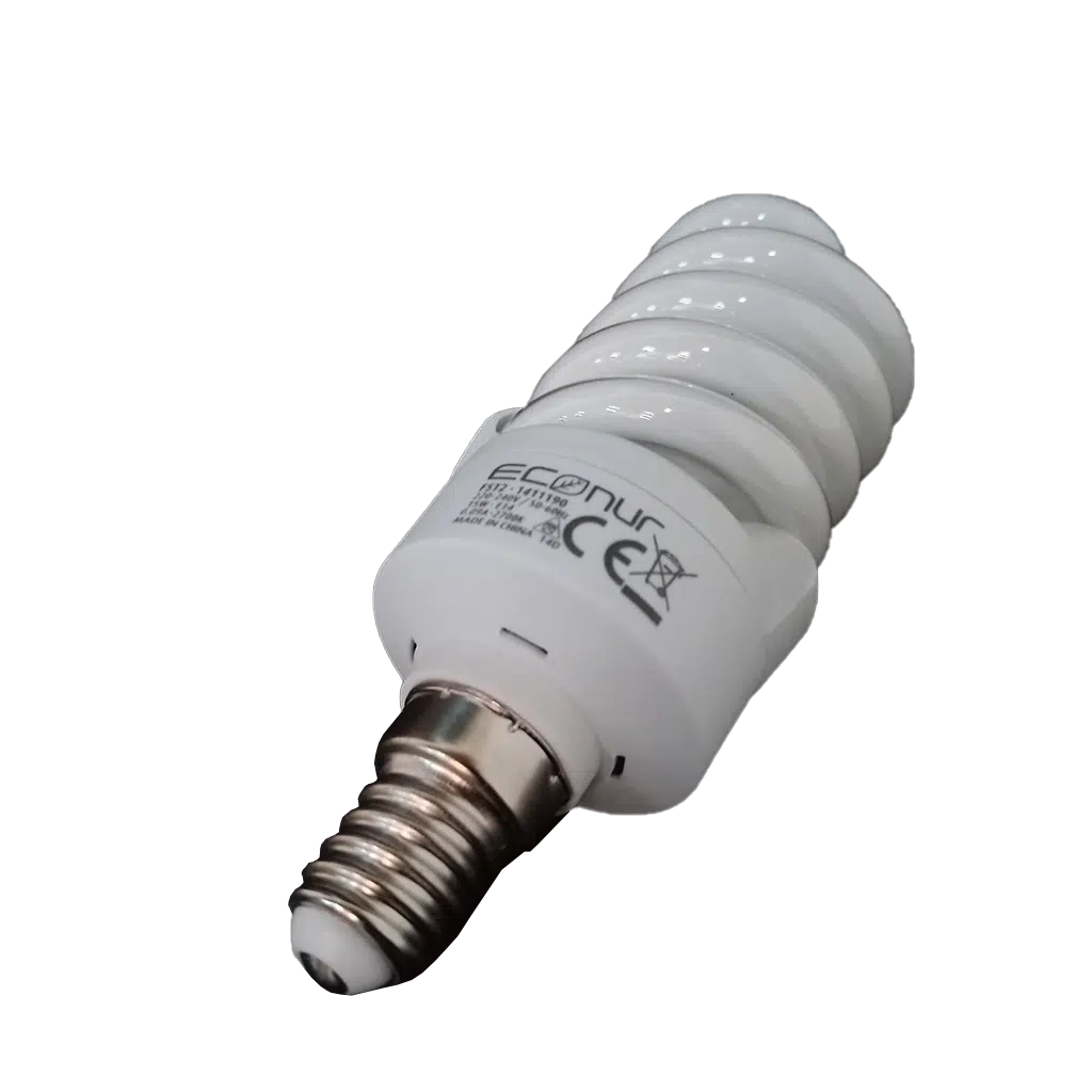 Lâmpada Económica 15W E14 Espiral 27K VITO-ECONUR Re.1411180/1411190