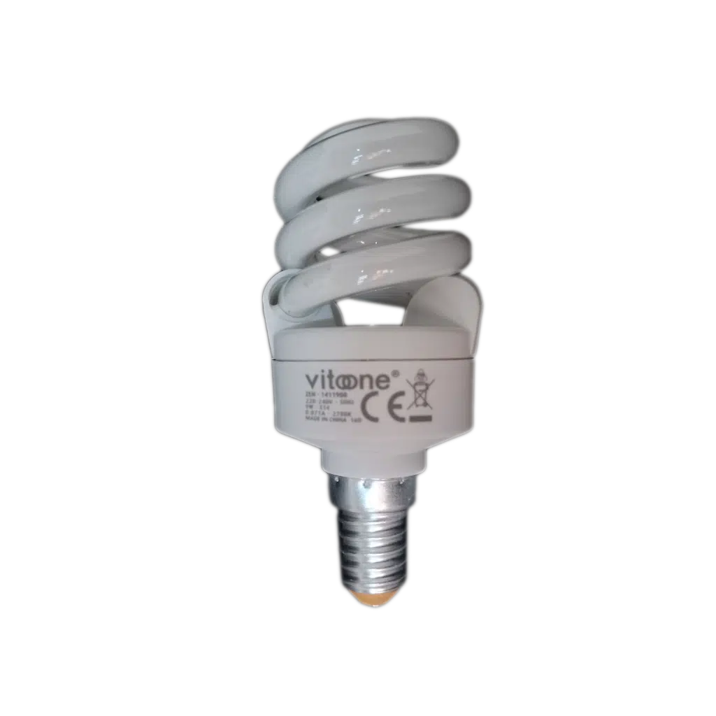 Lâmpada Económica 9W E14 Espiral 27K VITOONE Re.1411900