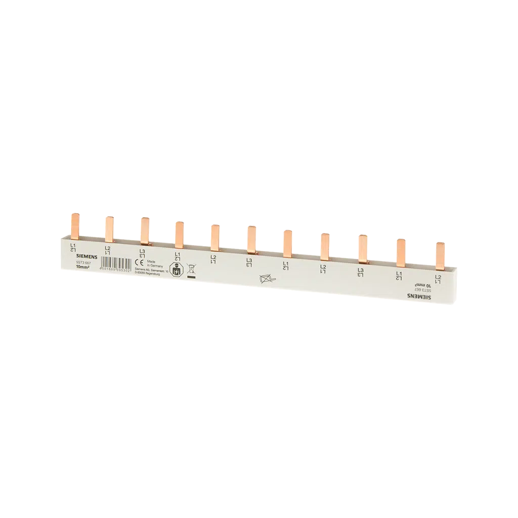 Barramentode Cobre  Tipo Pente 12 Polos 10mm2 192mm 63A 5ST3667