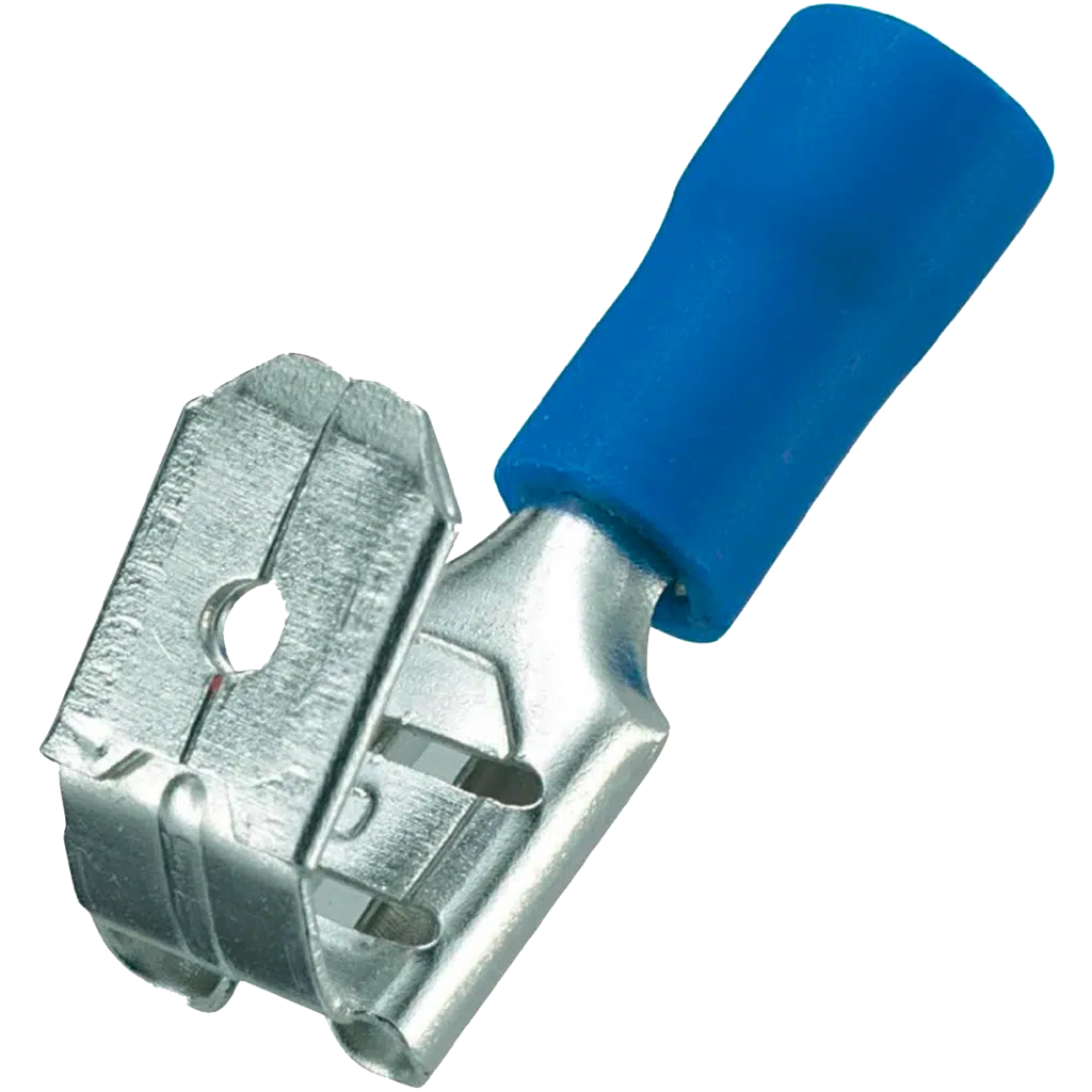 Terminal Faston Isolado Mixto Fêmea/Macho  Azul 6.3mm 20 UN