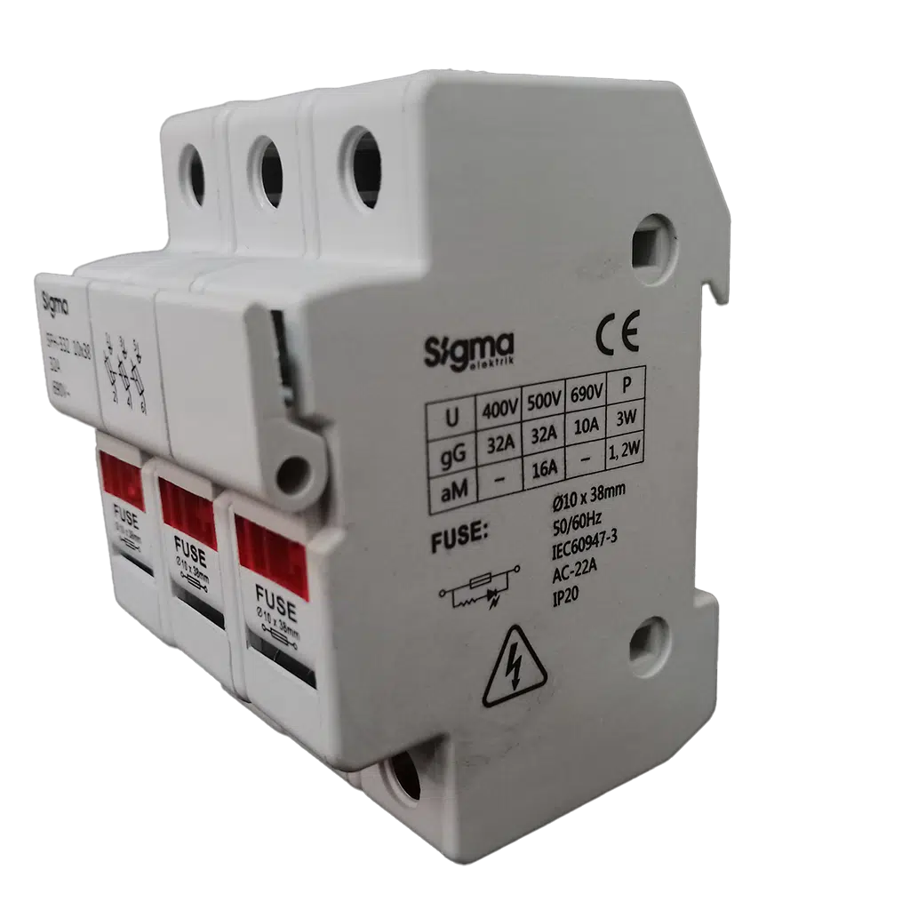 Base de Fusível Cilíndrico 3P 32A 10X38  SFH332 - Image 2