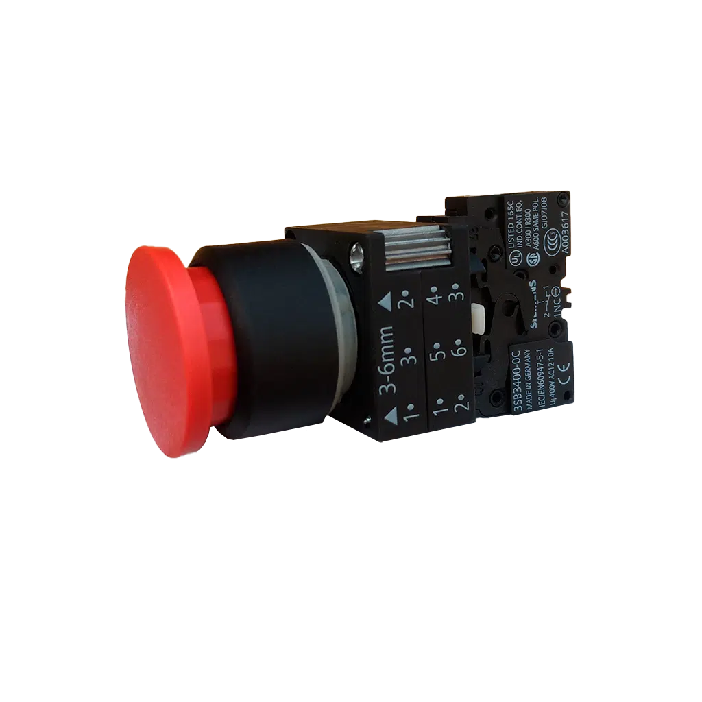 Botão de Pressão Tipo Cogumelo com Retorno 1NA+1NF 3SB Siemens