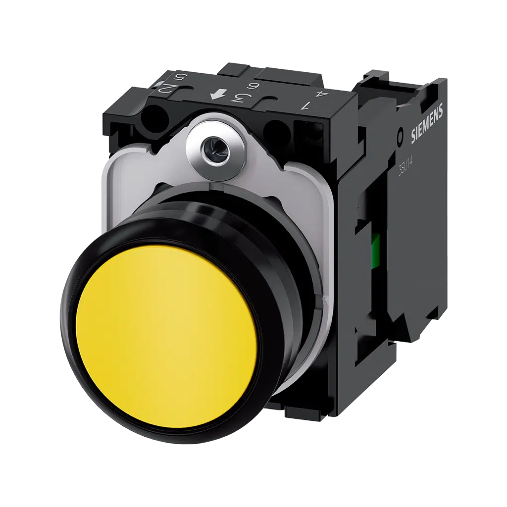 Botão de Pressão 22mm Amarelo 1NA 3SU1100-0AB30-1BA0