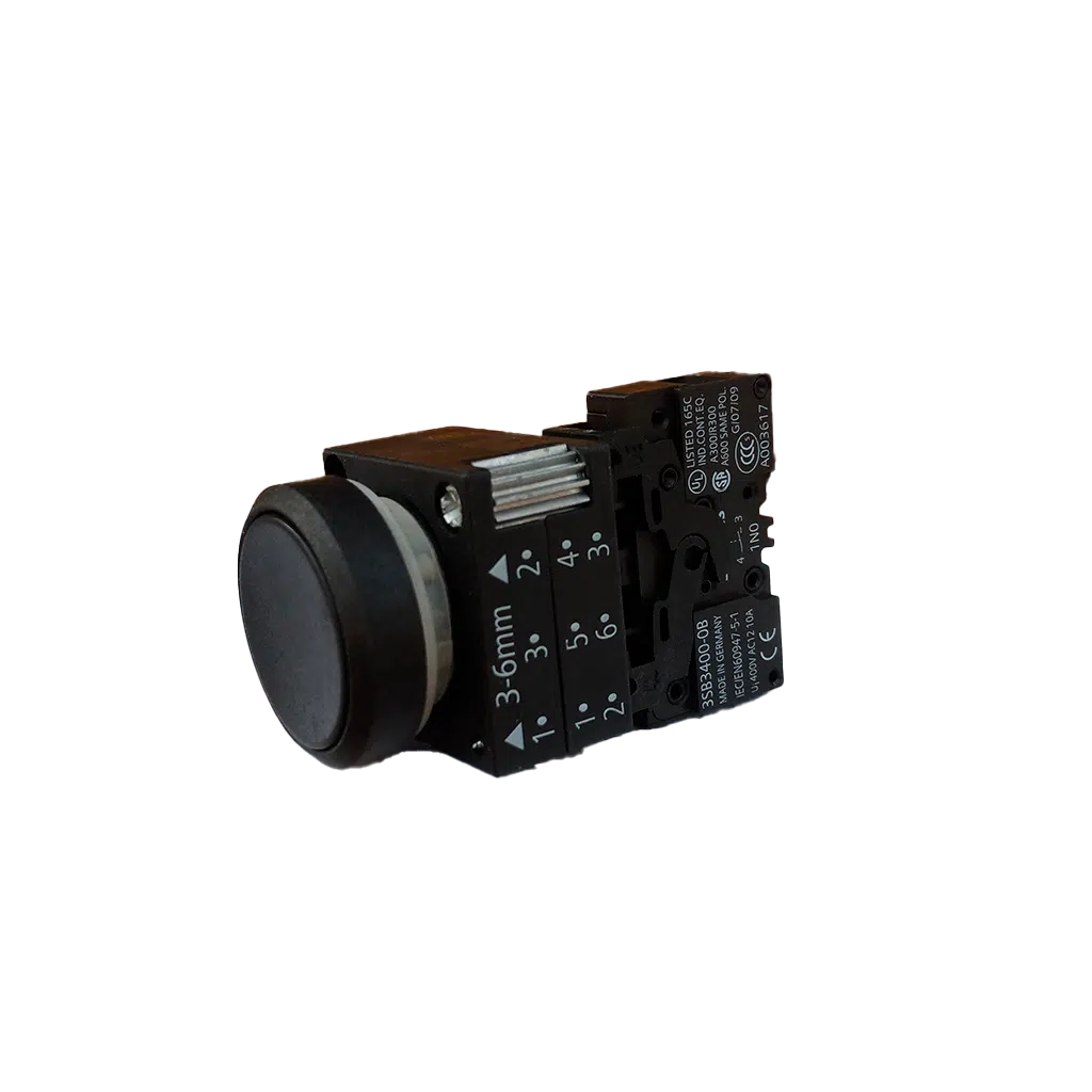 Botão de Pressão 22mm Preto 1NA 3SB Siemens