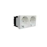 Tomada Dupla Tipo Mosaico 2P+T 16A Branca  Ref. 6117 012