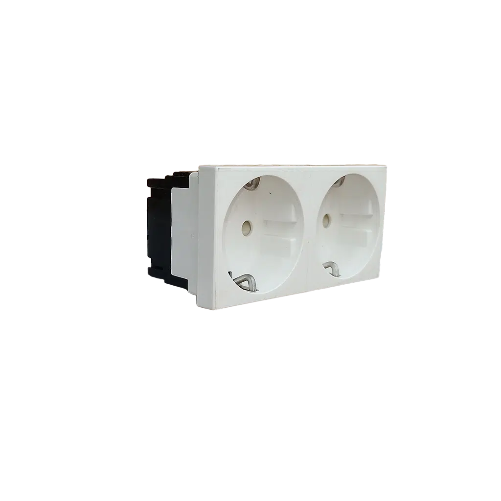 Tomada Dupla Tipo Mosaico 2P+T 16A Branca  Ref. 6117 012