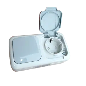 Tomada + Interruptor Estanque Exterior Cinza  PALMYE Ref. 90555581