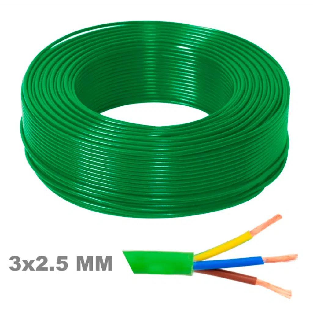 Cabo Flexível 3X2,5mm2 Verde RZ1-K 0,6/1KV 3G2.5  Livre de Halogenio