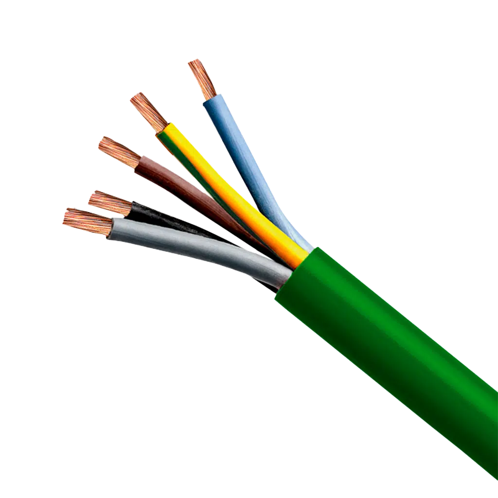 Cabo Flexível 5X1,5mm2 Verde RZ1-K 0,6/1KV 5G1.5  Livre de Halogenio
