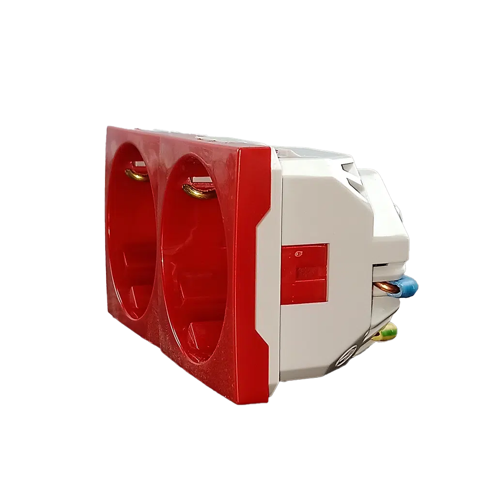 Tomada Dupla 45190  Vermelha SVM - Image 2