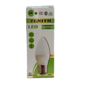 Lâmpada Led C37 6W 220V-240V E27 6500K