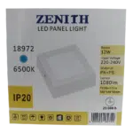Painel Led Exterior Quadrado Branco 12W 220V-240V 6500K