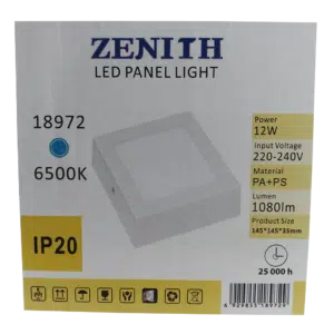 Painel Led Exterior Quadrado Branco 12W 220V-240V 6500K