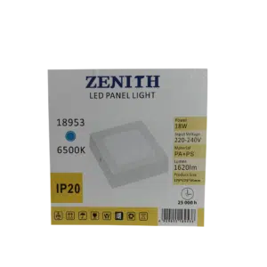 Painel Led Exterior Quadrado Branco 18W 220V-240V 6500K