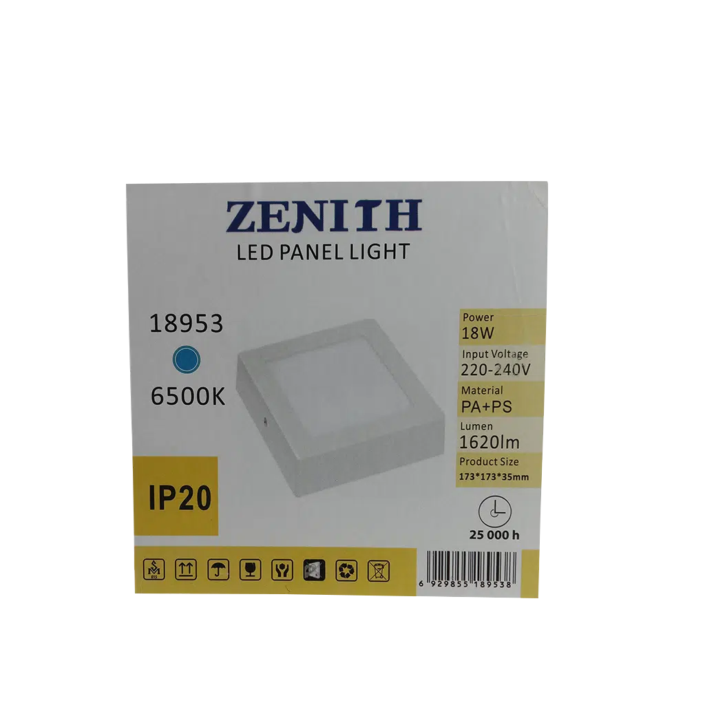 Painel Led Exterior Quadrado Branco 18W 220V-240V 6500K