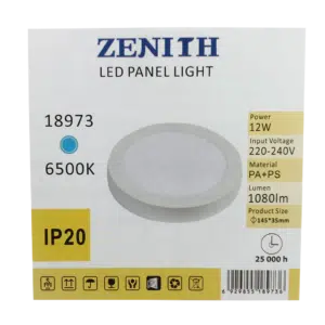 Painel Led Exterior Redondo Branco 12W 220V-240V 6500K