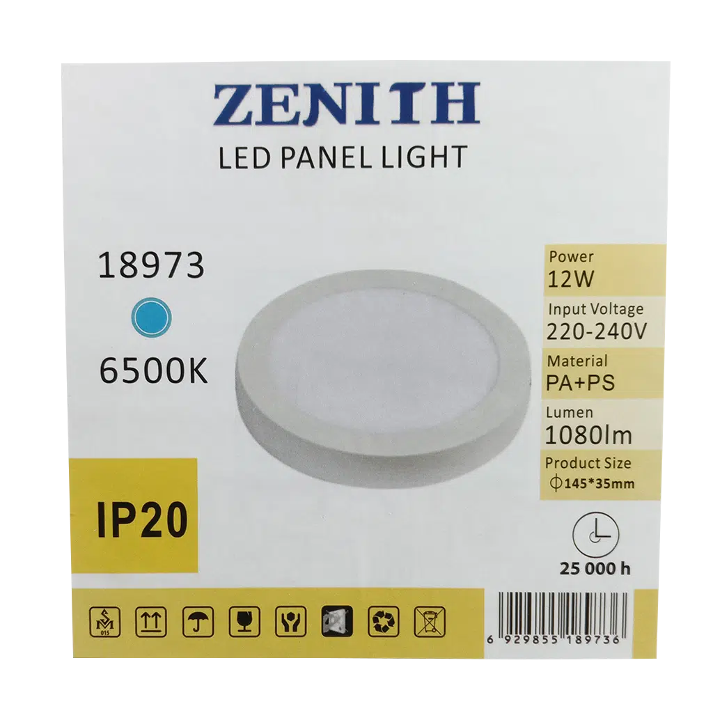 Painel Led Exterior Redondo Branco 12W 220V-240V 6500K