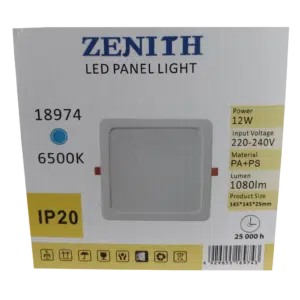 Painel Led Interior Quadrado Branco 12W 220V-240V 6500K