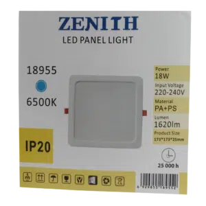 Painel Led Interior Quadrado Branco 18W 220V-240V 6500K