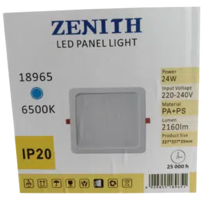 Painel Led Interior Quadrado Branco 24W 220V-240V 6500K