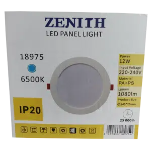 Painel Led Interior Redondo Branco 12W 220V-240V 6500K