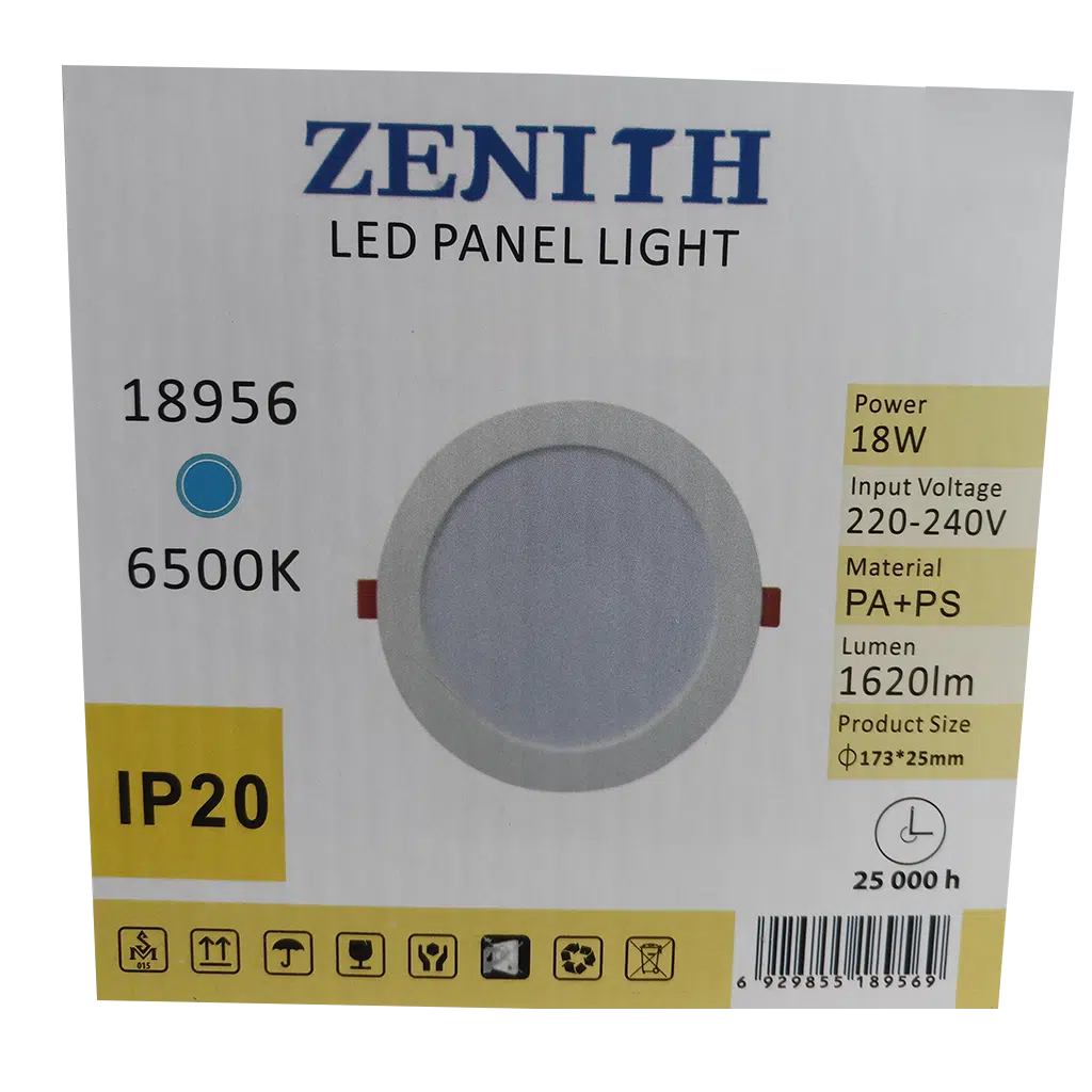 Painel Led Interior Redondo Branco 18W 220V-240V 6500K