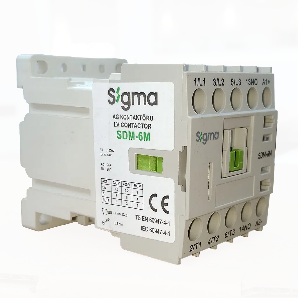 Contactor 3P 1NO 2.2KW 6A BOB:24V DC SDM0610024 - Image 2