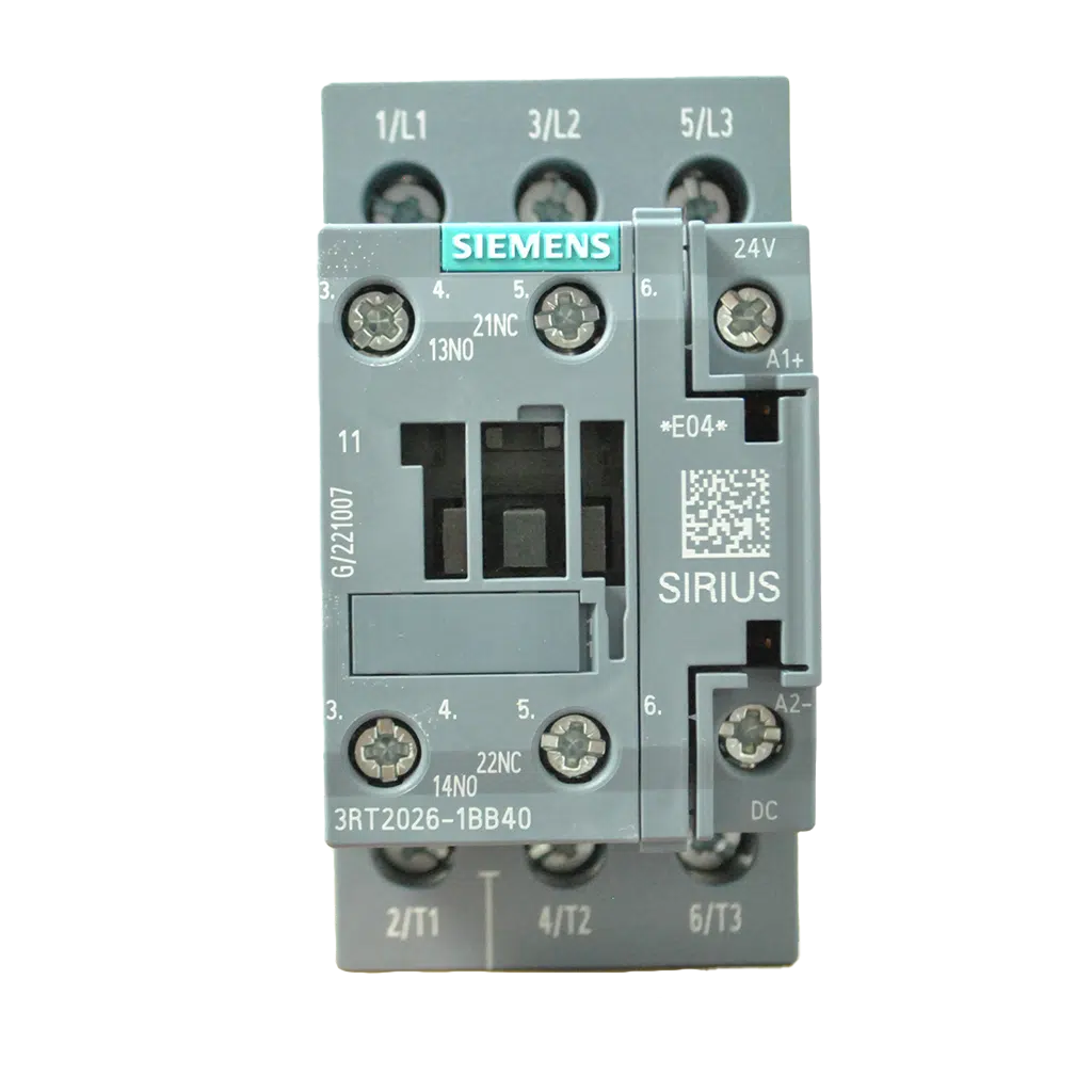 Contactor 3P 11KW 25A 24V DC 1NA+1NF 3RT2026-1BB40 Siemens