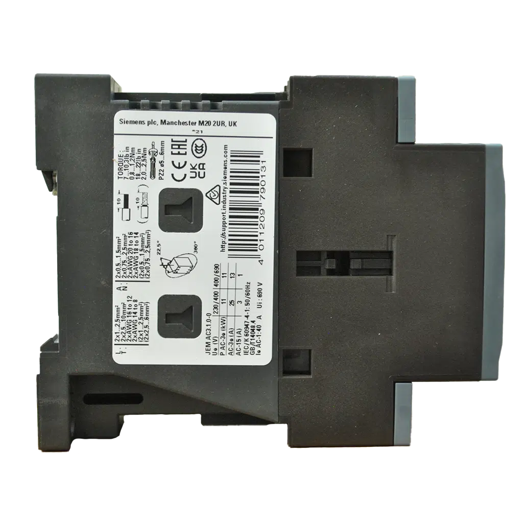 Contactor 3P 11KW 25A 24V DC 1NA+1NF 3RT2026-1BB40 Siemens - Image 2