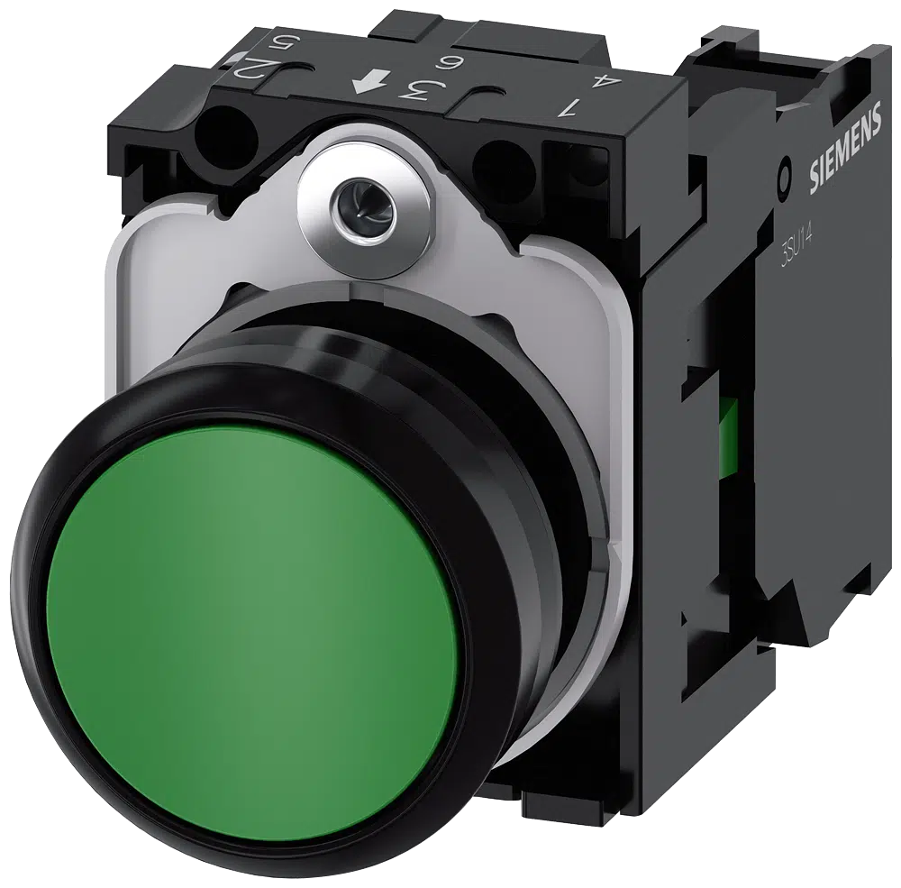 Botão de Pressão Verde 22MM VD 1NA 3SU1100-0AB40-1BA0 Siemens